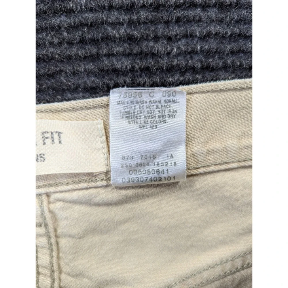 Levi's 505 Regular Fit Jeans Mens 36x32 Off White Denim Cotton Straight Leg